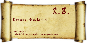 Krecs Beatrix névjegykártya